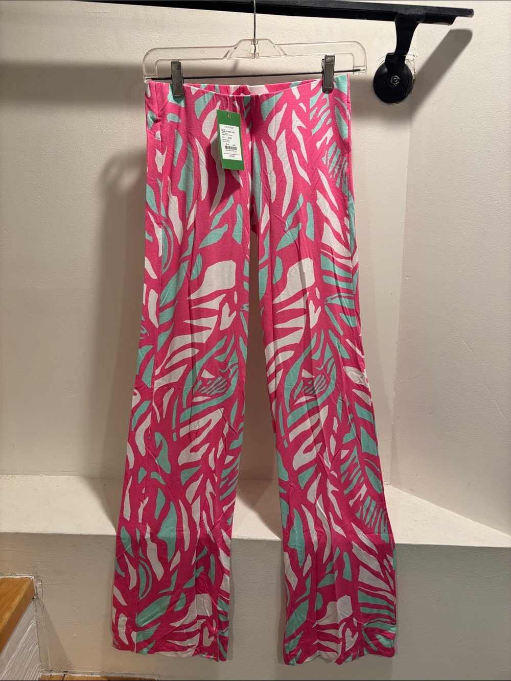 Lilly Pulitzer Pink, Mint & White Wide-Leg Printed Pants NWT